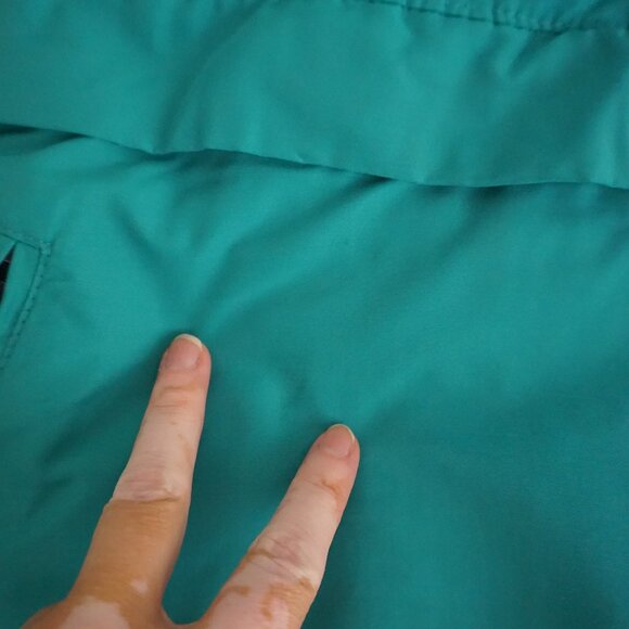 Vintage Lands’ End Teal Nylon Fleece Pullover Anorak 90s Outdoors Old Money Vibe - Picture 12 of 14